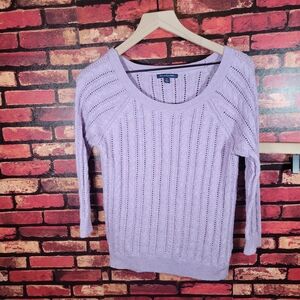 American Eagle Outfitters Lavender Cable Knit Sweater